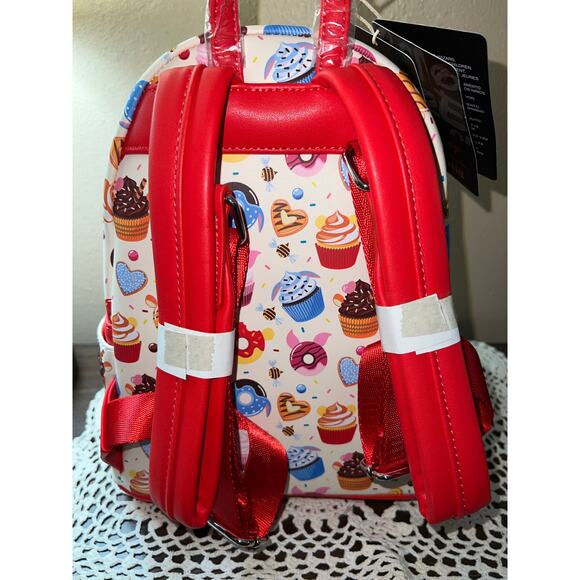 Loungefly Disney Winnie the Pooh Donuts Allover Print Mini Backpack Wallet - Picture 4 of 9